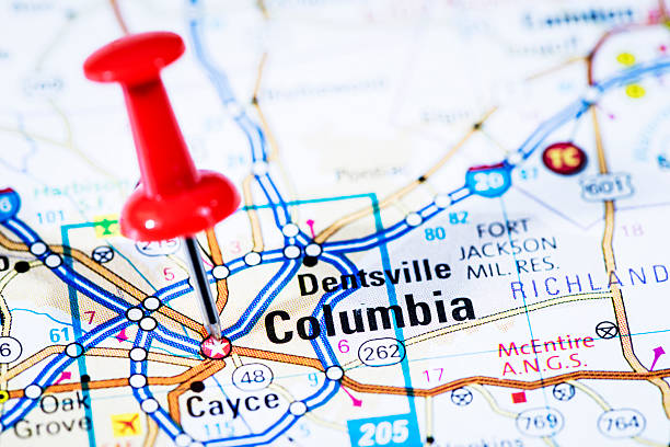 istock US capital cities on map series: Columbia, South Carolina, SC 170535331