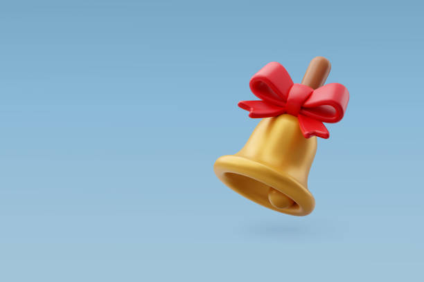 istock 3d Vector Golden bell with a red bow, Merry Christmas and Happy new year concept. 1705363337