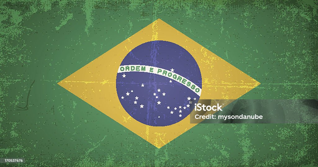 vector grunge Flagge von Brasilien - Lizenzfrei Abstrakt Vektorgrafik