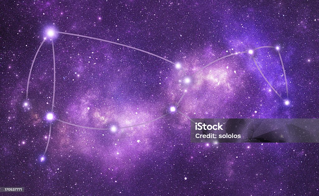 Constellations. Lupus (Lup) Constellation Lupus (Lup), one of the modern constellations Purple Stock Photo