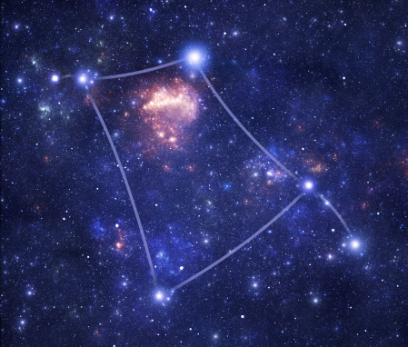 Constellation Corvus (Crv), one of the modern constellations