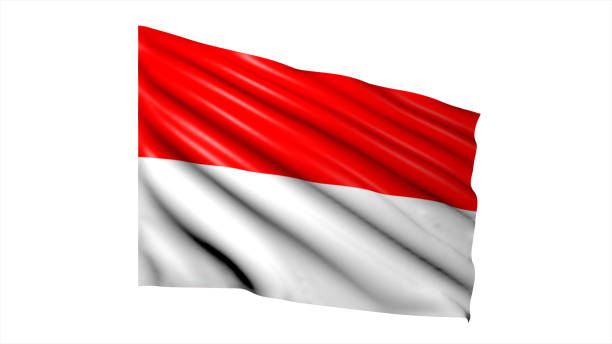 istock Indonesia national flag on white background. 1705417634