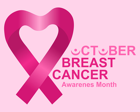 istock Breast cancer awareness ribbon and text 1705446500