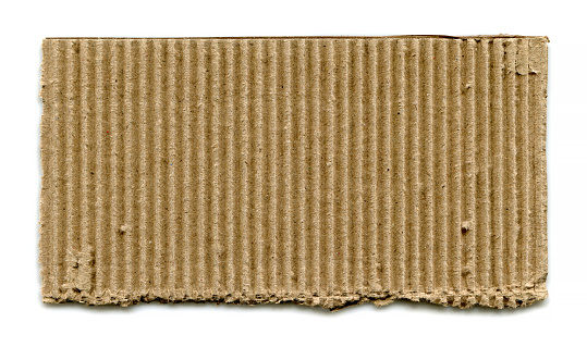 Old blank cardboard paper texture isolated on black background.