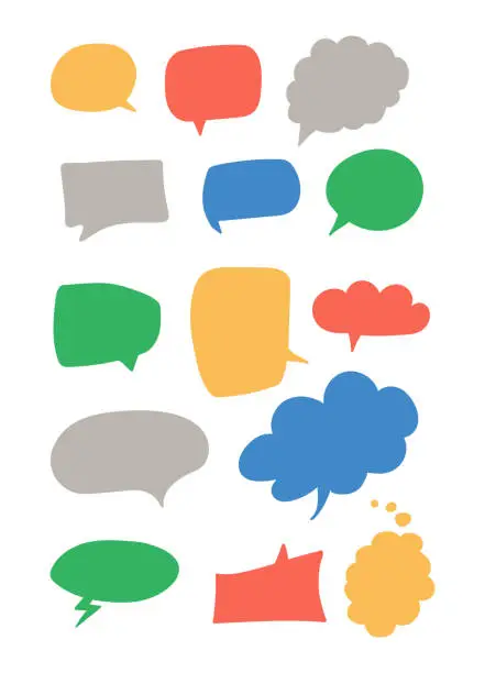 Vector illustration of Colorful flat vector design speech bubbles