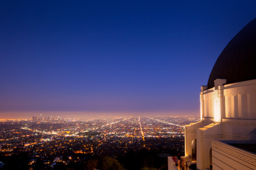 View over Los Angeles from Griffith Park Observatory.