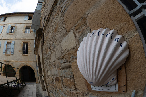 Shells marking the route de Compostella in the south of France