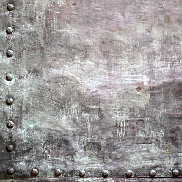 istock Black metal plate or armour texture with rivets 170548849