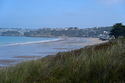 The beach of Caroual in the commune of Erquy, Côtes d'Armor, Brittany, France.