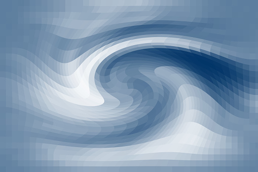 Abstract pixelated twist shape background.