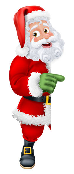 istock Cartoon Santa Claus Father Christmas Peeking Sign 1705514893