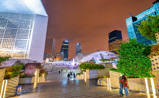 Paris - December 2012: La Defense financial district.