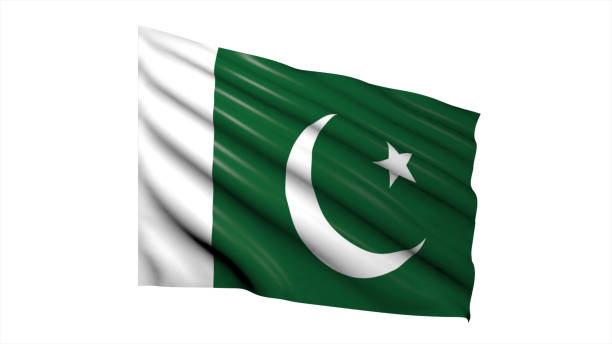 istock Pakistan national flag on white background. 1705527018