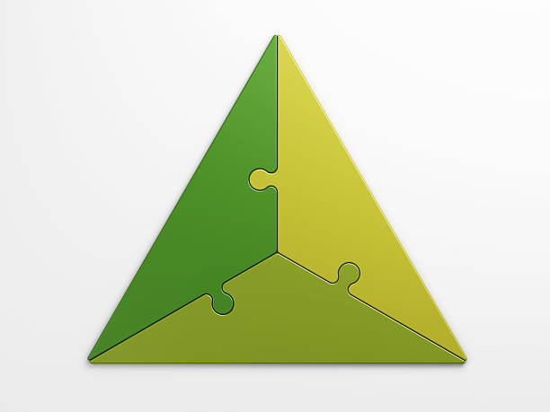 istock Shades of green triangular puzzle concepts 170553925