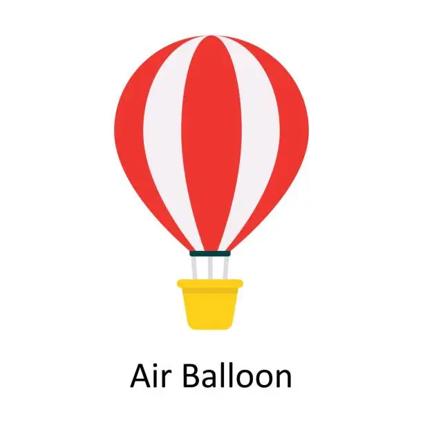 Vector illustration of Air Balloon vector Flat Icon Design illustration. Symbol on White background EPS 10 File