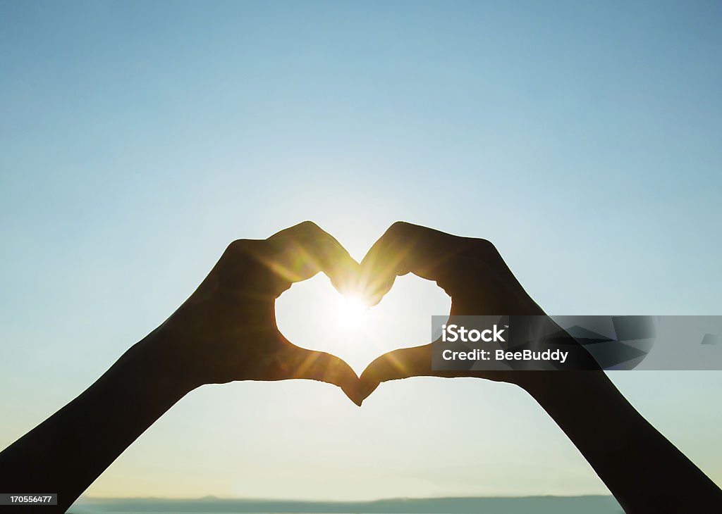 Love Hands forming a heart. Heart Shape Stock Photo
