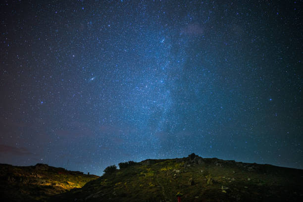 istock The galaxy and sparkling starlight on the hill 1705592482