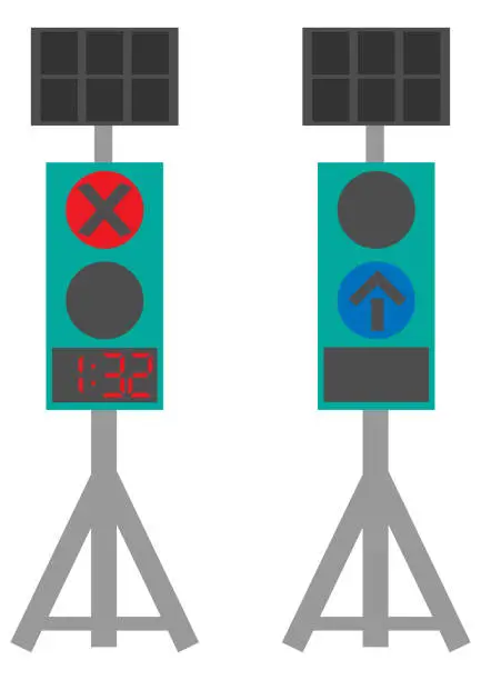 Vector illustration of Illustration set of construction traffic lights