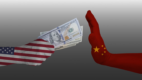 China versus VS American dollar, China stops trading in American dollars