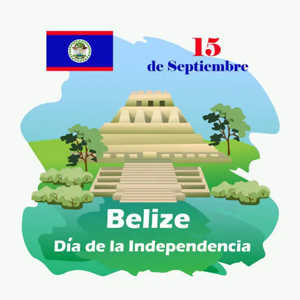 Vector illustration of Belize day