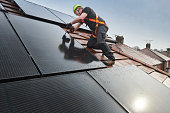 fitting the rooftop solar panels
