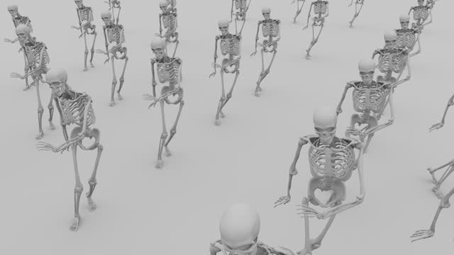 Skeletons Dancing at a Halloween Party