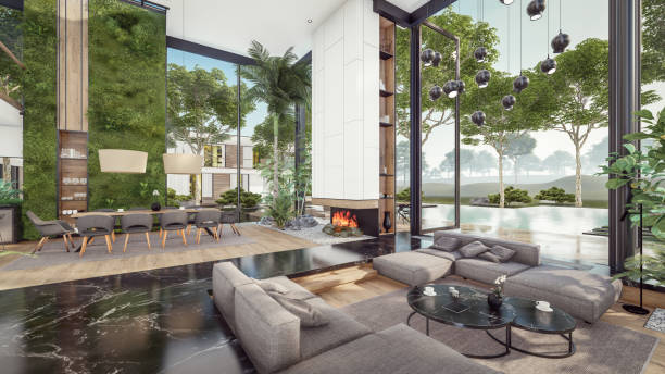 istock 3d rendering of expensive cozy interior with green walls in night 1705773330