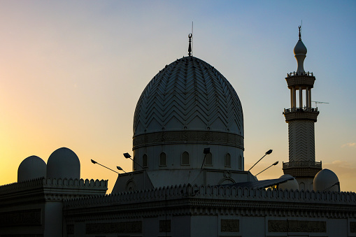 The Jawzaa Alqahtani Mosque is located along the northern section of the Al Khobar Corniche, looking across the Arabian Gulf in the Eastern Province of Saudi Arabia.