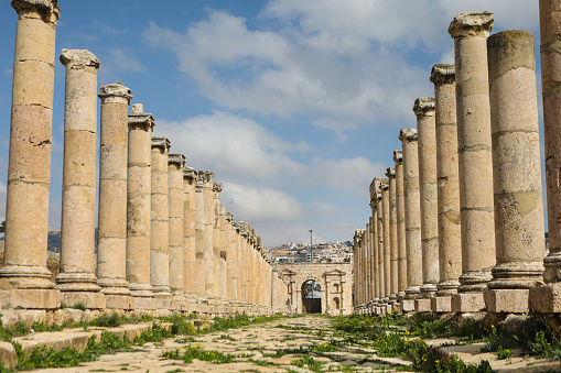 Colonnade in Jarash, Jordan.