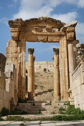 Archaeological site in Jarash, Jordan.