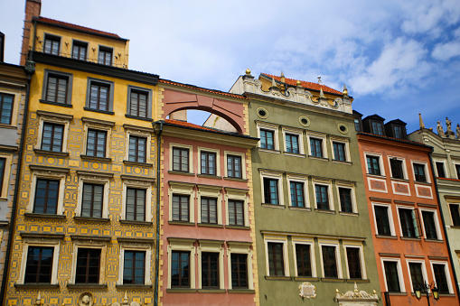 Old houses in Warsaw, Poland.