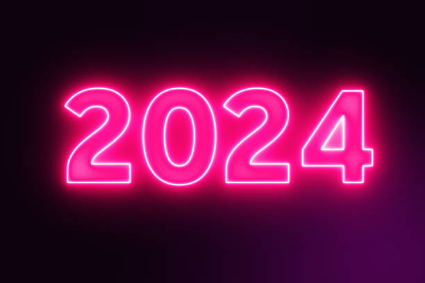 istock 2024 New Year Neon Text Closeup. 3d Rendering 1705802907