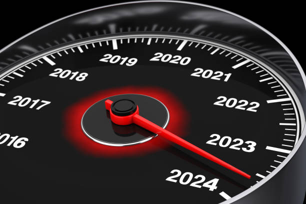 istock Conceptual 2024 New Year Speedometer. 3d Rendering 1705802960