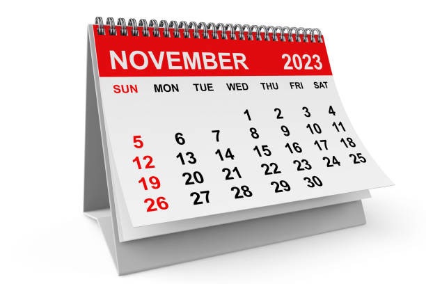 istock 2023 Year November Calendar. 3d rendering 1705803196