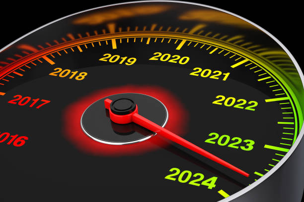 istock Conceptual 2025 New Year Speedometer. 3d Rendering 1705803215