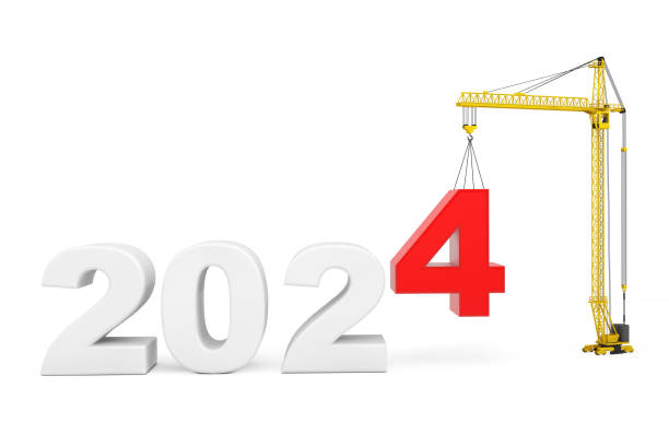istock Build the Future Concept. Tower Crane with 2024 Year Sign. 3d Rendering 1705803301