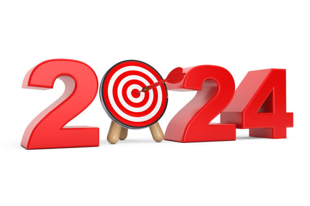 istock Darts Target as 2024 year Sign. 3d Rendering 1705803527