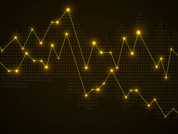 istock Stock market with glowing lines and dots. Forex trading graphic design concept. Abstract finance background 1705804441