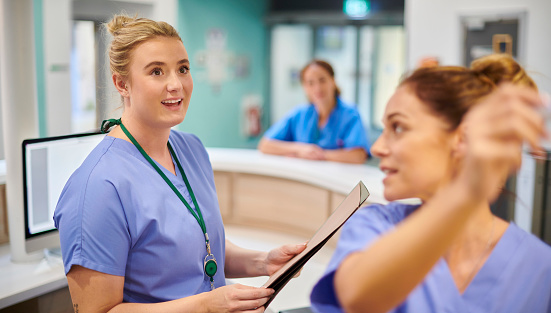 young trainee in nurse station