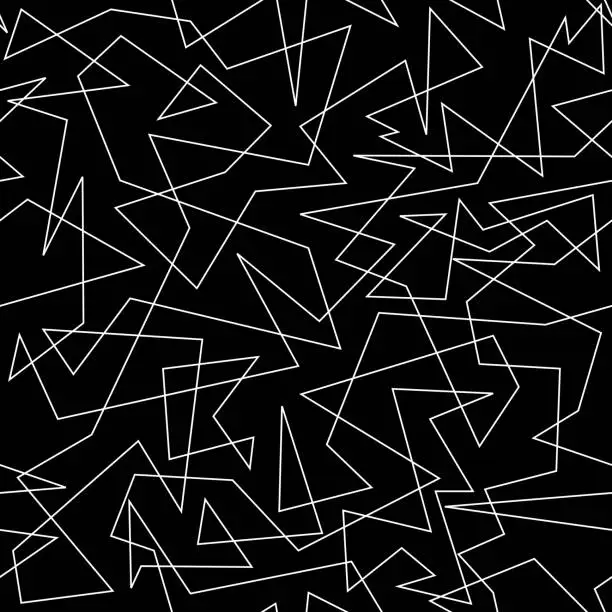 Vector illustration of Abstract geometric pattern - black and white seamless texture