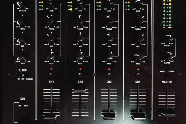 istock Control panel with sliders of an audio mixer for DJ 1705816903