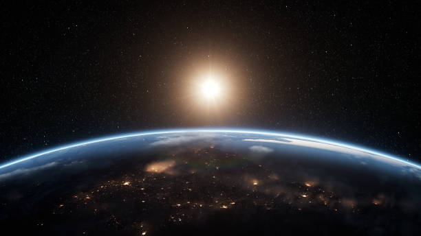 istock Planet Earth With Copy Space - Sunrise over Asia - Sun, Space, Clouds 1705826775
