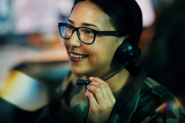 istock Information technology, call center and woman with hand on microphone and glasses for big data or intelligence agency. Cyber security, person and smile face for communication, analysis and support 1705843565