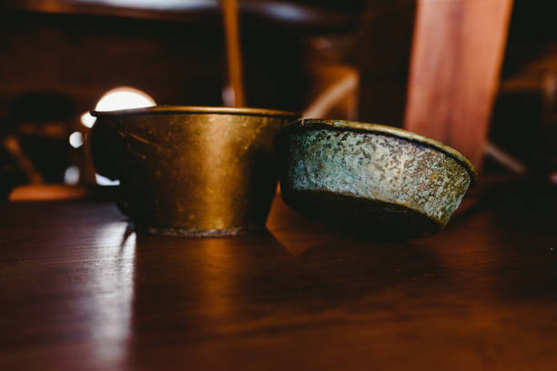 istock Old pans and iron kitchen utensils for nostalgic. 1705861677