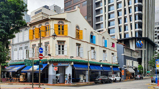 Chinatown, Singapore - ‎‎‎‎‎‎September 2, 2022 : View Of Old Residential Building In Chinatown.