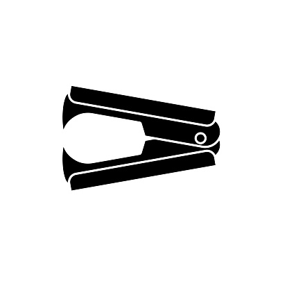 Staple Remover flat silhouette vector on white background. Office supply icons. Stationery symbols. Item for office concept.