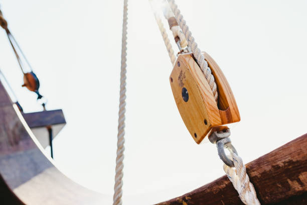 istock Rigging and ropes on an old sailing ship to sail in summer. 1705866932