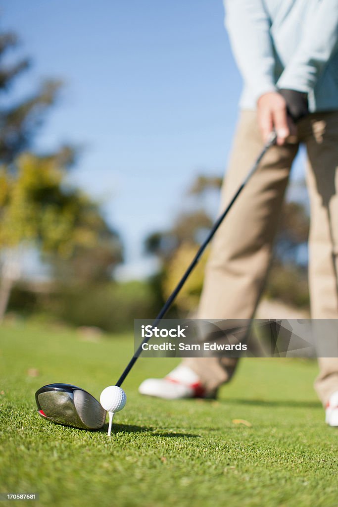 Nahaufnahme des golf club über den golf ball hit - Lizenzfrei Golf Stock-Foto