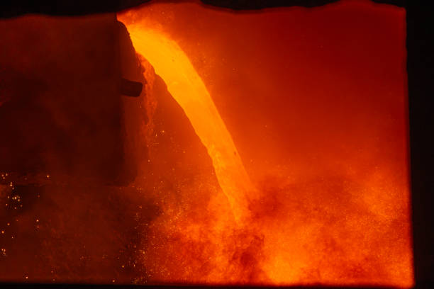 Liquid steel from inside of the factory.