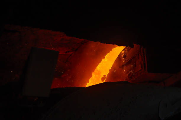 Liquid steel from inside of the factory.